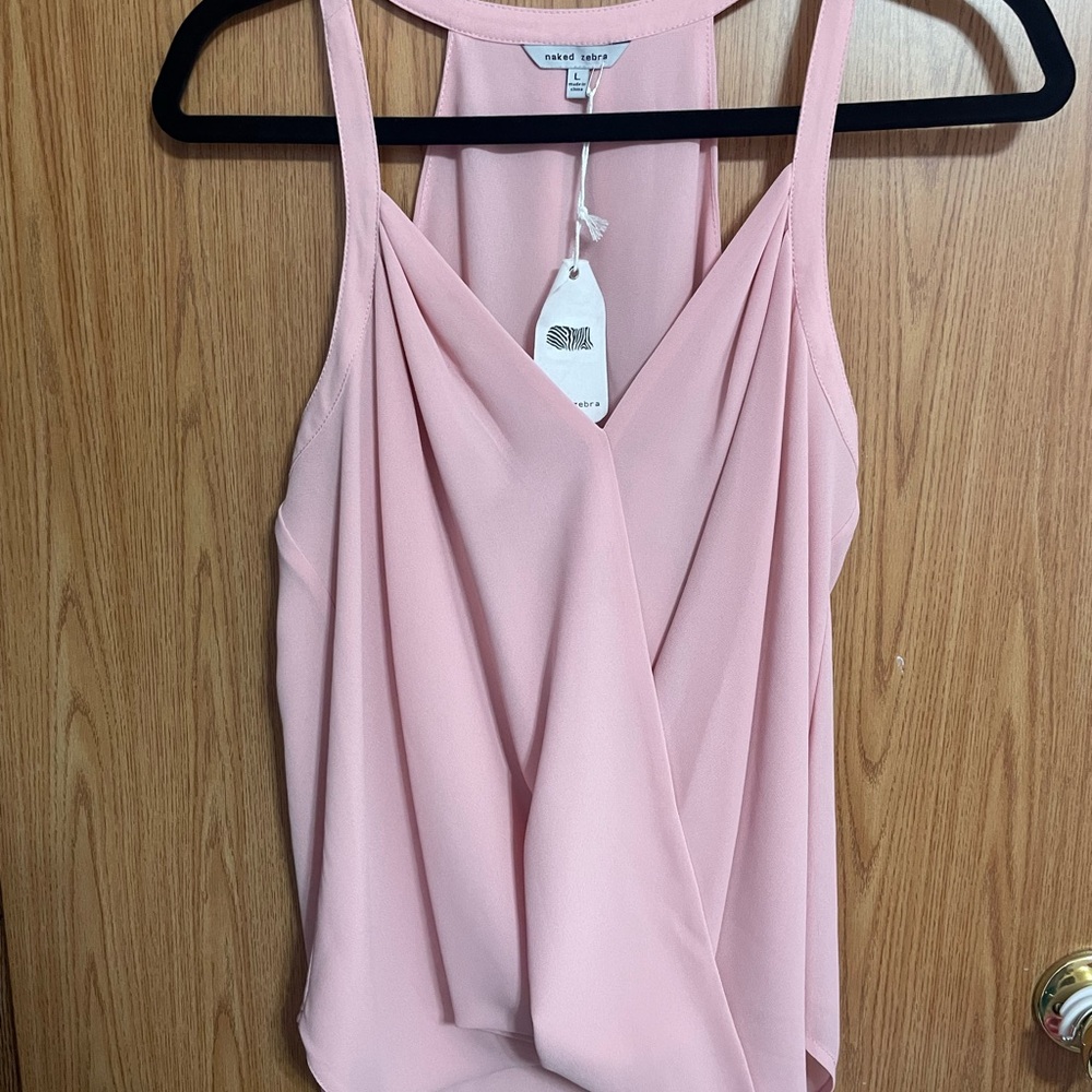 Naked Zebra Blush Pink Drape Blouse